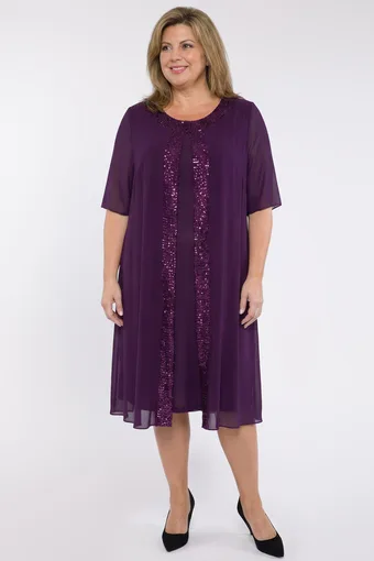 Violeta kleita ar fliteriem
