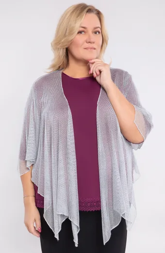 Pelēks un sudrabains tīklveida bolero