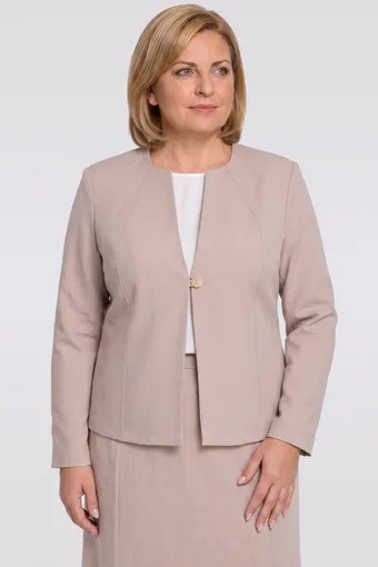 Bēša lina žakete ar kabatām