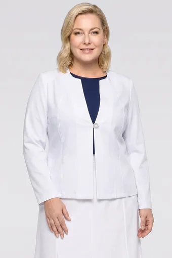 Balta lina žakete ar kabatām