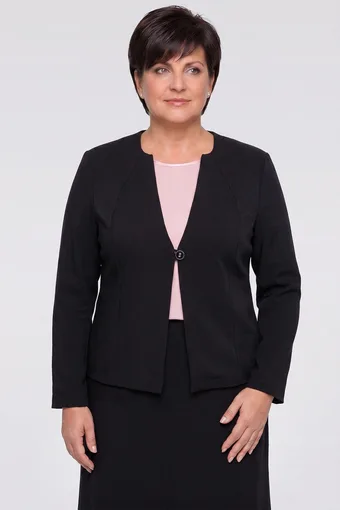 Melna lina žakete ar kabatām