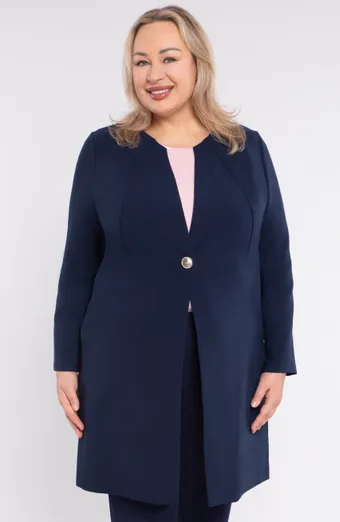 Elegants tumši zils mētelis