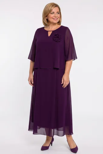 Eleganta violeta kleita ar dekorācijām