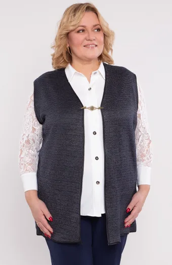 Divpusēja tumši zila veste