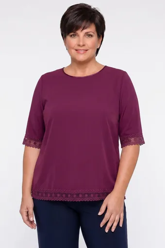 Violeta blūze ar mežģīnēm