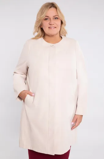 Elegants krēmkrāsas mētelis