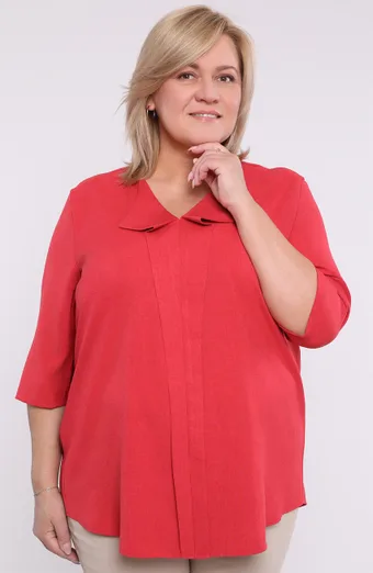 Lina brīva blūze, intensīvi sarkana