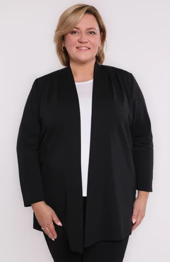 Melns kardigans ar kabatām