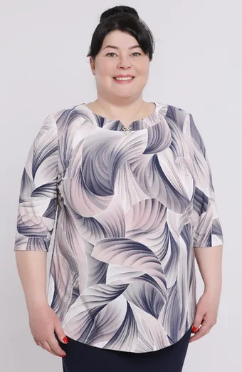 Violeta raksta blūze ar saktu