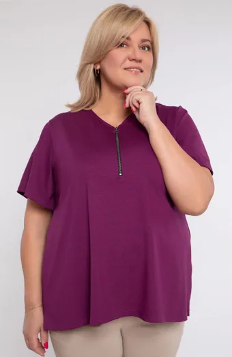 Violeta blūze ar rāvējslēdzēju