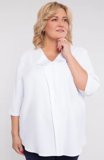 Lina brīva blūze baltā krāsā