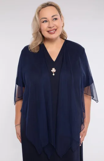 Tumši zils šifona bolero