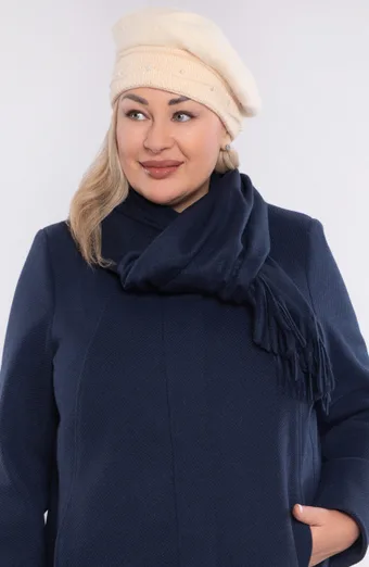 Krēmkrāsas angoras maisījuma cepure