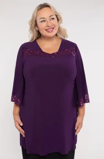 Violeta tunika ar fliteriem
