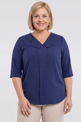 Lina brīva blūze tumši zilā krāsā