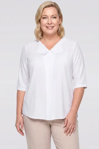 Brīva balta lina blūze