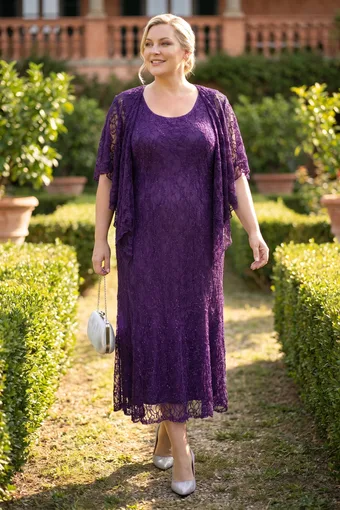 Gara violeta mežģīņu kleita