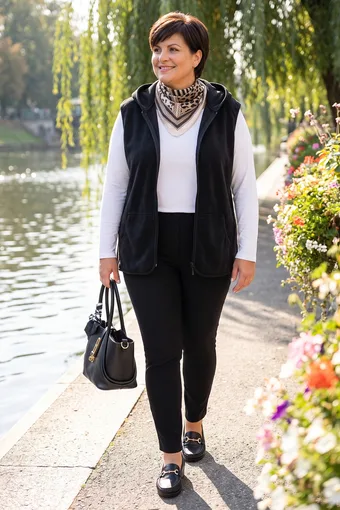 Melna silta flīsa veste