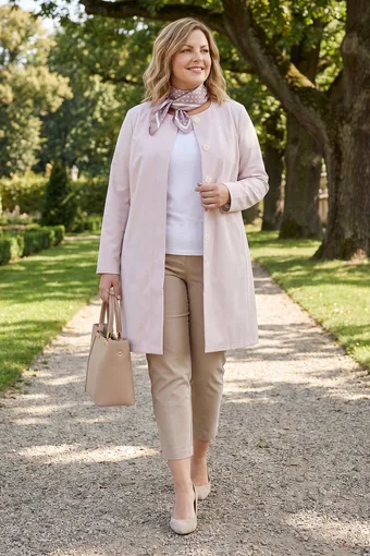 Elegants krēmkrāsas mētelis
