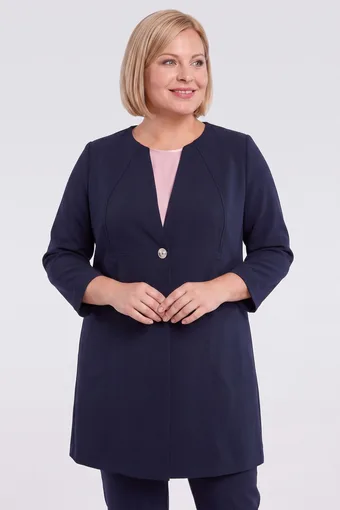 Elegants tumši zils mētelis