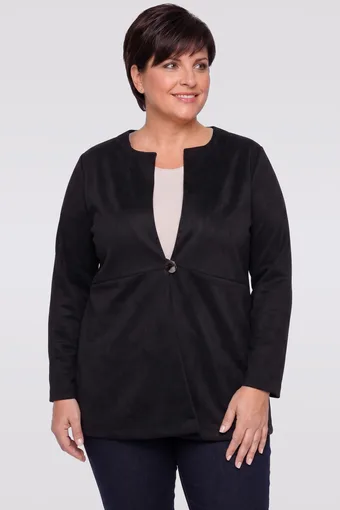 Melna zamšādas žakete