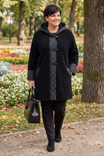 Melns vilnas mētelis