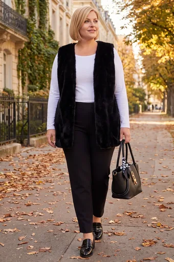 Melna kažokādas veste
